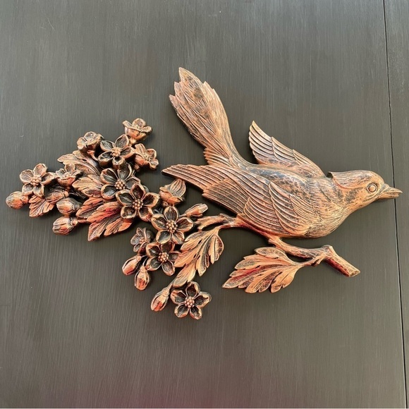 Set of 2 MCM Vintage Dart Syroco Birds on Dogwood Branches - Picture 2 of 11